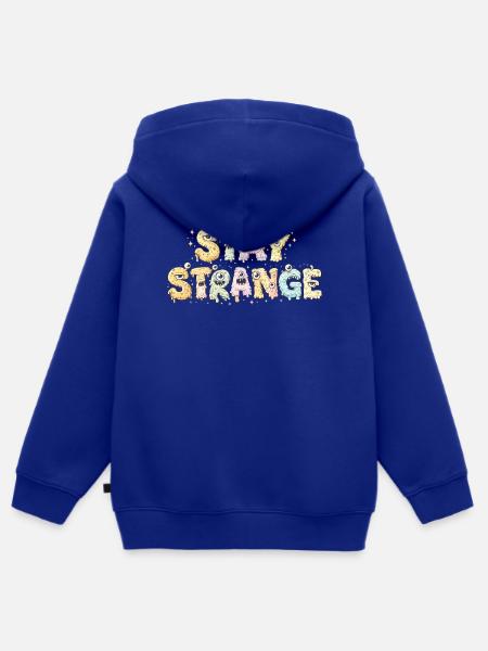 Strange Monster Letters - Kinder Premium Organic Zip Hoodie - Royalblau