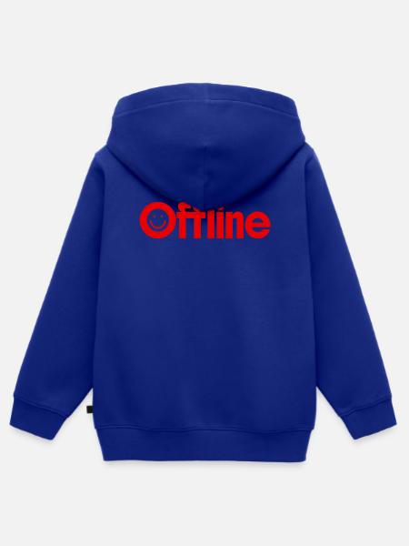 offline - Kinder Premium Organic Zip Hoodie - Royalblau