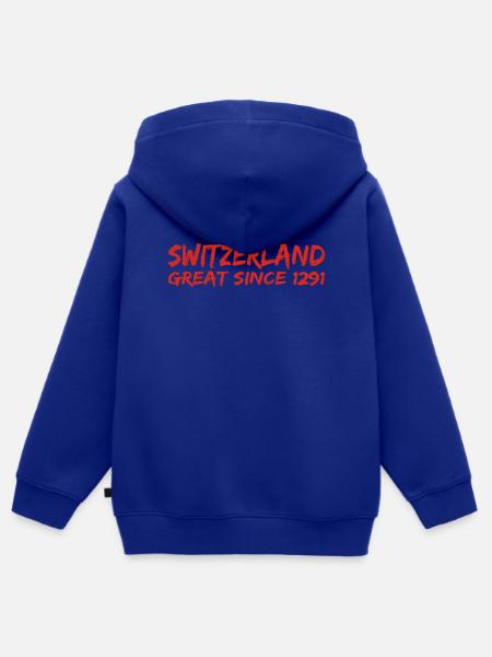Switzerland - Great Since 1291 - Schweiz - Schwiiz - Kinder Premium Organic Zip Hoodie - Royalblau