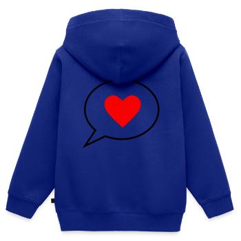 rotes Herz rot Valentinstag Geschenk - Kinder Premium Organic Zip Hoodie - Royalblau - Hinten - AI Model Kid Male (0cm)