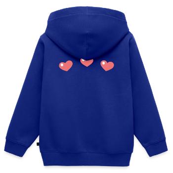 Pastellherzen mit einem schlanken Muster - Kinder Premium Organic Zip Hoodie - Royalblau - Hinten - AI Model Kid Male (0cm)