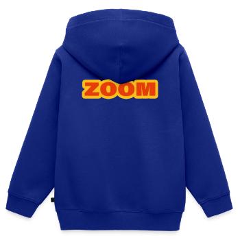 ZOOM - Kinder Premium Organic Zip Hoodie - Royalblau - Hinten - AI Model Kid Male (0cm)