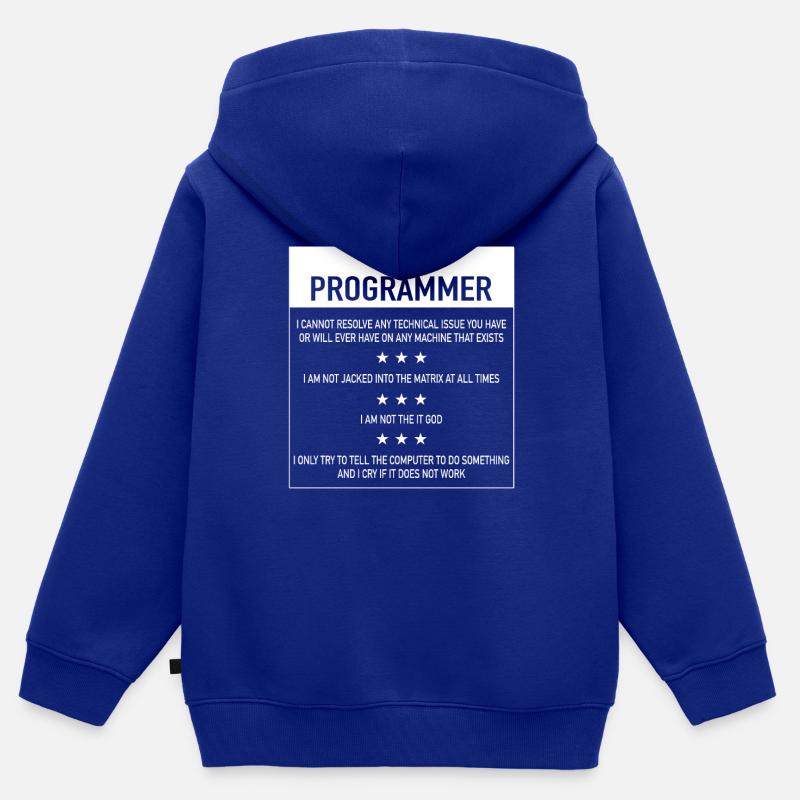 Je suis un devis de programmeur pour codeur - Sweat Premium à capuche zippé enfant bio - bleu roi