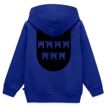 La patrie de Sibiu - Sweat Premium à capuche zippé enfant bio - bleu roi - Dos - AI Model Kid Male (0cm)