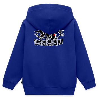 Sans peur - Sweat Premium à capuche zippé enfant bio - bleu roi - Dos - AI Model Kid Male (0cm)