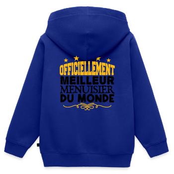 Menuisier | le Meilleur Menuisier cadeau Menuisier - Sweat Premium à capuche zippé enfant bio - bleu roi - Dos - AI Model Kid Male (0cm)