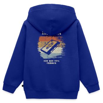 Kassette - Früher war alles besser Vintage Retro - Kinder Premium Organic Zip Hoodie - Royalblau - Hinten - AI Model Kid Male (0cm)