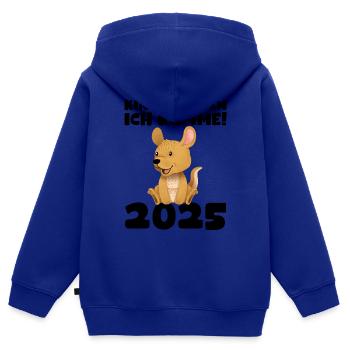 kiKindergarten 2025 Kids Gift Kita 2025 Décoration - Sweat Premium à capuche zippé enfant bio - bleu roi - Dos - AI Model Kid Male (0cm)