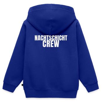 Nachtschicht Crew Schichtarbeit Pflege Nachtdienst - Kinder Premium Organic Zip Hoodie - Royalblau - Hinten - AI Model Kid Male (0cm)