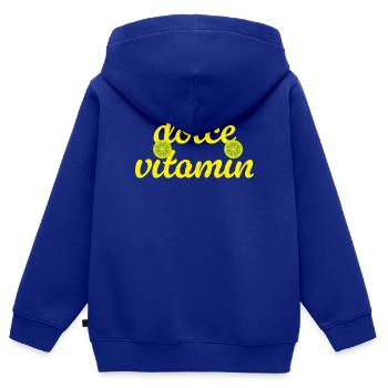 Citations cool Dolce Vita Vitamine C Lime Été - Sweat Premium à capuche zippé enfant bio - bleu roi - Dos - AI Model Kid Male (0cm)