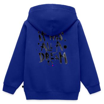 It was all a dream - Sweat Premium à capuche zippé enfant bio - bleu roi - Dos - AI Model Kid Male (0cm)