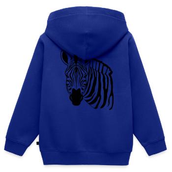 Zebra - Kinder Premium Organic Zip Hoodie - Royalblau - Hinten - AI Model Kid Male (0cm)