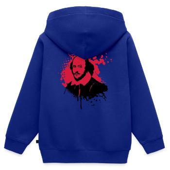 shakespeare-splat2 - Kinder Premium Organic Zip Hoodie - Royalblau - Hinten - AI Model Kid Male (0cm)
