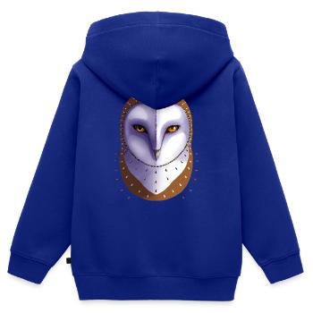 Schleiereule - Kinder Premium Organic Zip Hoodie - Royalblau - Hinten - AI Model Kid Male (0cm)