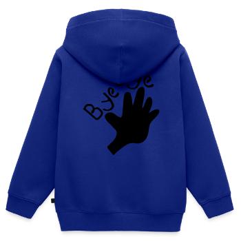 Bye Bye txt & hands - Kids Premium Organic Zip-up Hoodie - royal blue - Back - AI Model Kid Male (0cm)