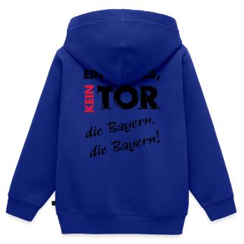 Ein Schuss kein Tor die Bayern - Kinder Premium Organic Zip Hoodie - Royalblau - Hinten - AI Model Kid Male (0cm)
