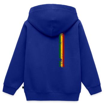 Reggae streifen - Kinder Premium Organic Zip Hoodie - Royalblau - Hinten - AI Model Kid Male (0cm)