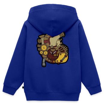 Steampunk Heart - Kids Premium Organic Zip-up Hoodie - royal blue - Back - AI Model Kid Male (0cm)