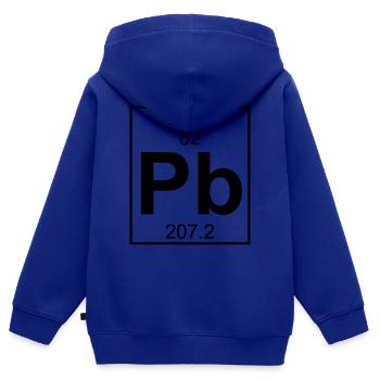 Lead (Pb) (element 82) - Kids Premium Organic Zip-up Hoodie - royal blue - Back - AI Model Kid Male (0cm)