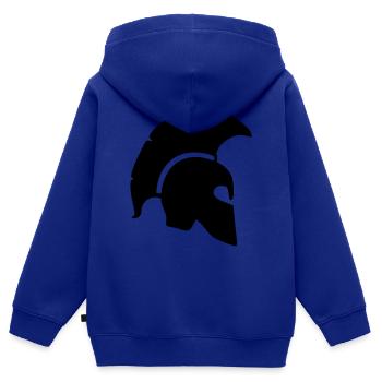 spartanischer helm sparta krieger griechischer tro - Kinder Premium Organic Zip Hoodie - Royalblau - Hinten - AI Model Kid Male (0cm)