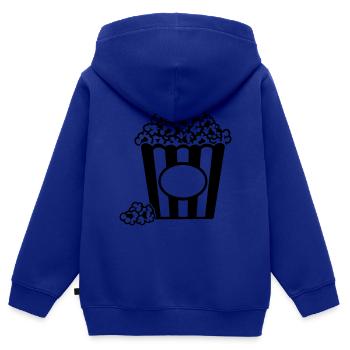 Pop-corn - Sweat Premium à capuche zippé enfant bio - bleu roi - Dos - AI Model Kid Male (0cm)