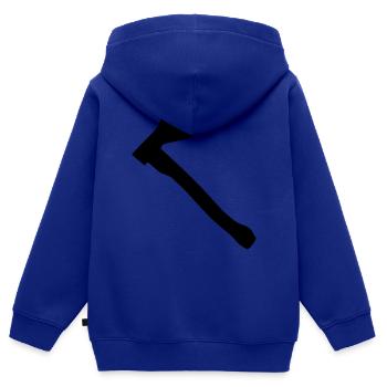 axt silhouette - Kinder Premium Organic Zip Hoodie - Royalblau - Hinten - AI Model Kid Male (0cm)