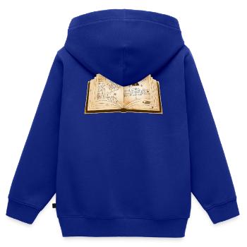 antikes magisches Buch mit uralten Zaubersprüchen - Kinder Premium Organic Zip Hoodie - Royalblau - Hinten - AI Model Kid Male (0cm)
