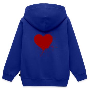 herz - Kinder Premium Organic Zip Hoodie - Royalblau - Hinten - AI Model Kid Male (0cm)