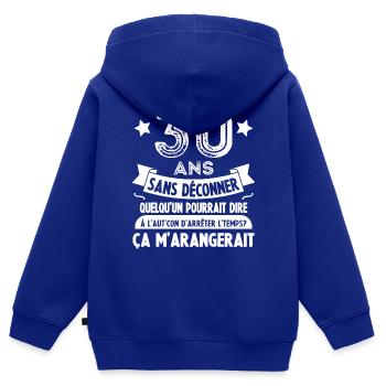30 Ans Anniversaire Cadeau 30 ans - Sweat Premium à capuche zippé enfant bio - bleu roi - Dos - AI Model Kid Male (0cm)