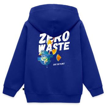 Null Abfall, es gibt keinen Planeten B, Erde, Klima C - Kinder Premium Organic Zip Hoodie - Royalblau - Hinten - AI Model Kid Male (0cm)