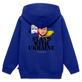 Ukraine Iowa Zelenskyj - Sweat Premium à capuche zippé enfant bio - bleu roi - Dos - AI Model Kid Male (0cm)