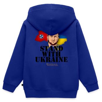 Ukraine Tennessee - Kinder Premium Organic Zip Hoodie - Royalblau - Hinten - AI Model Kid Male (0cm)
