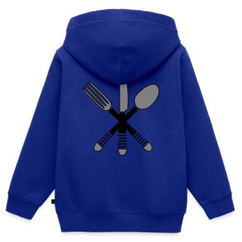 Cuisine couverts 2 - Sweat Premium à capuche zippé enfant bio - bleu roi - Dos - AI Model Kid Male (0cm)