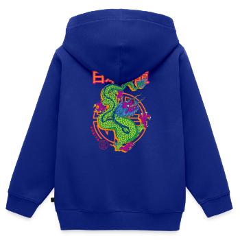 Dragon chinois - Sweat Premium à capuche zippé enfant bio - bleu roi - Dos - AI Model Kid Male (0cm)