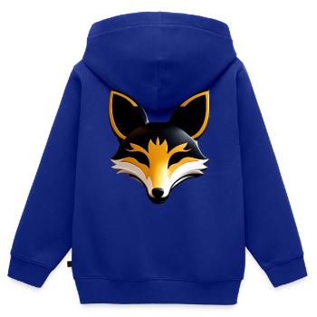 Logo fennec - Sweat Premium à capuche zippé enfant bio - bleu roi - Dos - AI Model Kid Male (0cm)