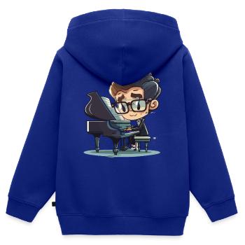 Classical Virtuoso - Kids Premium Organic Zip-up Hoodie - royal blue - Back - AI Model Kid Male (0cm)