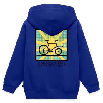 Popartstyle Cargo Bike, Cargo Bike - Kids Premium Organic Zip-up Hoodie - royal blue - Back - AI Model Kid Male (0cm)