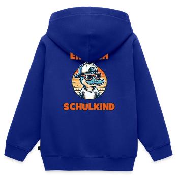 Endlich Schulkind Krokodil mit Basecap - Kinder Premium Organic Zip Hoodie - Royalblau - Hinten - AI Model Kid Male (0cm)