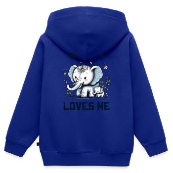 My Mom Loves Me - Baby Sayings - Meine Mutter lieb - Kinder Premium Organic Zip Hoodie - Royalblau - Hinten - AI Model Kid Male (0cm)