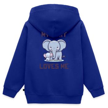 My Aunt Loves Me - Baby Sayings - Kids Premium Organic Zip-up Hoodie - royal blue - Back - AI Model Kid Male (0cm)