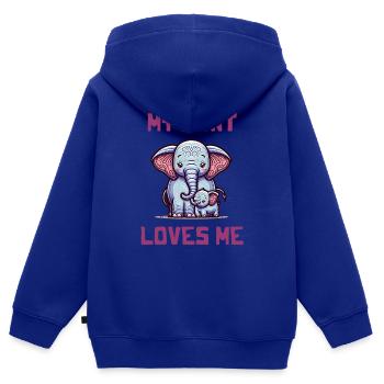 My Aunt Loves Me - Baby Sayings - Kids Premium Organic Zip-up Hoodie - royal blue - Back - AI Model Kid Male (0cm)