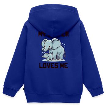 Ma sœur m’aime - Dictons de bébé - Meine Schweste - Sweat Premium à capuche zippé enfant bio - bleu roi - Dos - AI Model Kid Male (0cm)