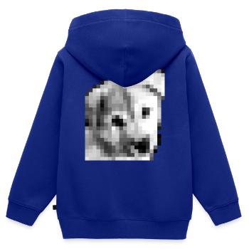 Pixel Jindo Puppy - Kinder Premium Organic Zip Hoodie - Royalblau - Hinten - AI Model Kid Male (0cm)