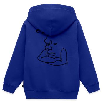Vieux crabe / Old splinter (1c) - Sweat Premium à capuche zippé enfant bio - bleu roi - Dos - AI Model Kid Male (0cm)