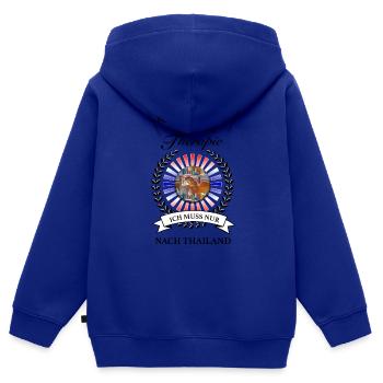 Ich muss nur nach Thailand - vermisse Thailand - Kinder Premium Organic Zip Hoodie - Royalblau - Hinten - AI Model Kid Male (0cm)