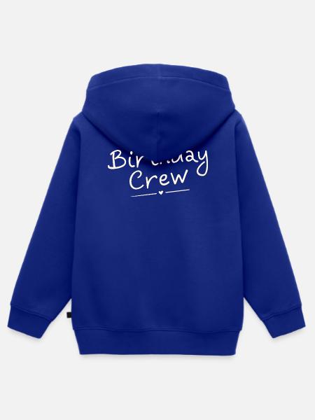 Birthday Crew - Kinder Premium Organic Zip Hoodie - Royalblau