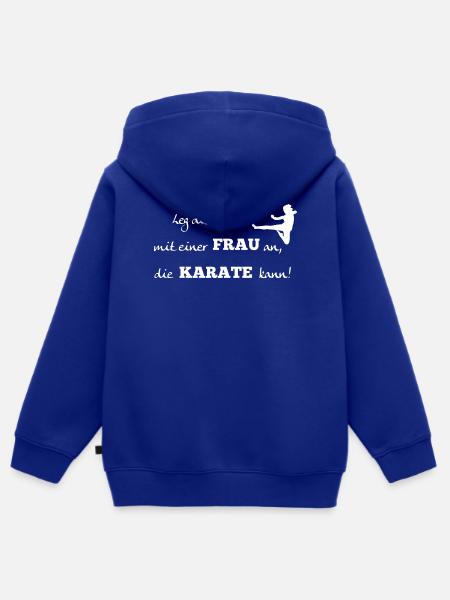 Karate Frau - Kinder Premium Organic Zip Hoodie - Royalblau
