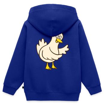 Huhn - Kinder Premium Organic Zip Hoodie - Royalblau - Hinten - AI Model Kid Male (0cm)