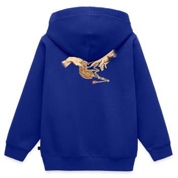 Cornemuse Musique Cornemuse Ecosse - Sweat Premium à capuche zippé enfant bio - bleu roi - Dos - AI Model Kid Male (0cm)