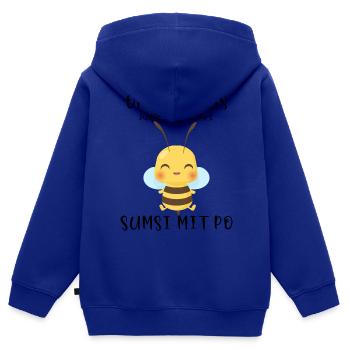 Biene Optimismus Sumsi mit Po - Kinder Premium Organic Zip Hoodie - Royalblau - Hinten - AI Model Kid Male (0cm)